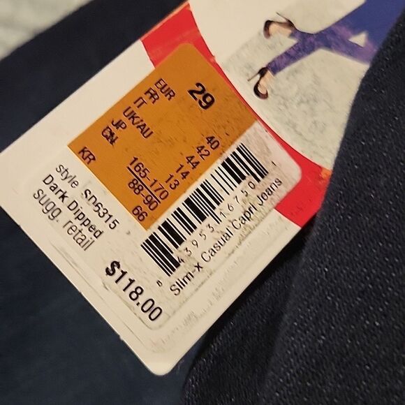 NEW SPANX 29 SLIM X ANKLE CAPRI CROPPED DARK WASH SLIMMING JEANS NWT - Picture 2 of 12